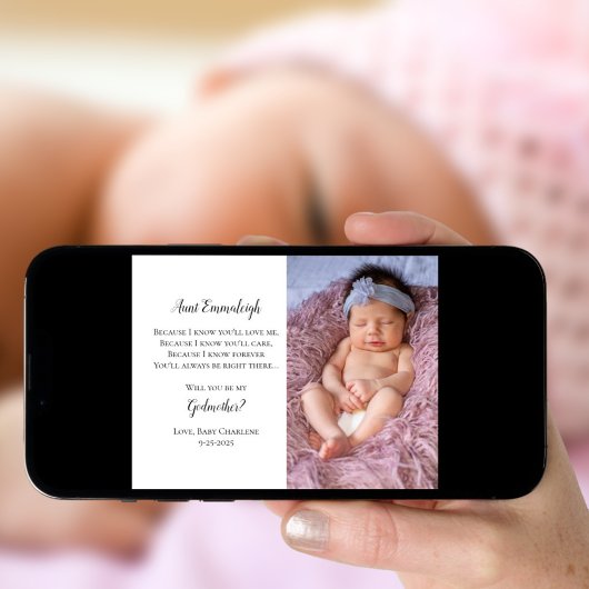 Word mijn godmoeder voorstel Foto Uitnodigen Kaart