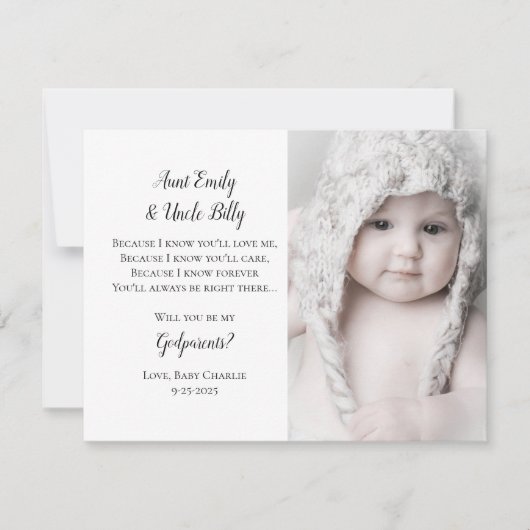 Word mijn godoudervoorstel Foto Uitnodigen Kaart (Voorkant)