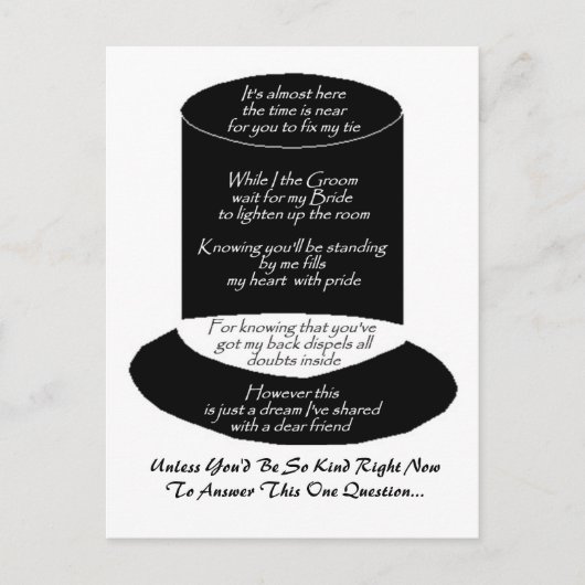 "Word mijn Groomsman"-platte kaart (Voorkant)