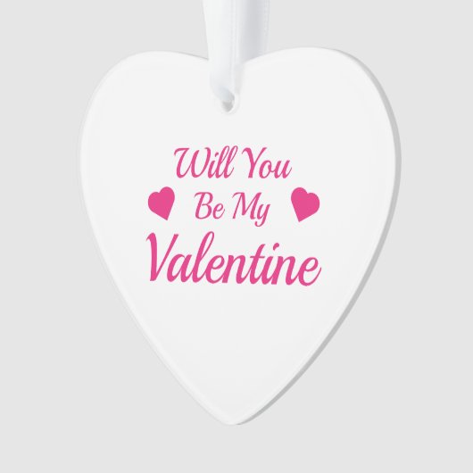 Word mijn Valentijn Acrylhart Ornament (voorkant)