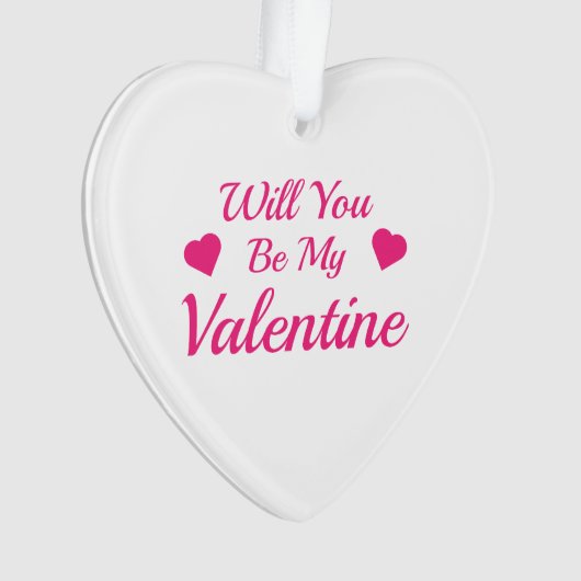 Word mijn Valentijn Acrylhart Ornament (voorkant)