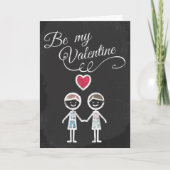 Word mijn Valentijn Gay Chalkboard Feestdagen Kaart (Voorkant)