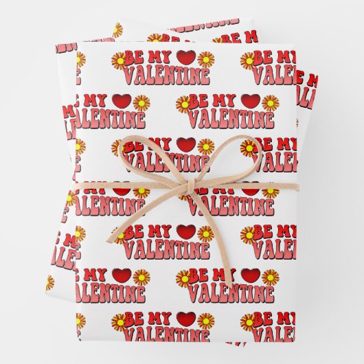 Word mijn Valentijn  Groovy-tekst Inpakpapier Vel (In situ)