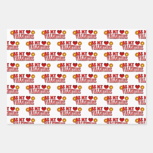 Word mijn Valentijn  Groovy-tekst Inpakpapier Vel (Voorkant)