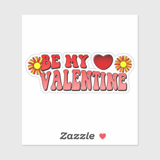 Word mijn Valentijn  Groovy-tekst Sticker (Vel)