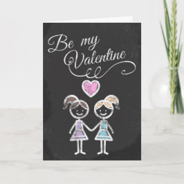 Word mijn Valentijn Lesbian Chalkboard Feestdagen Kaart
