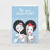 Word mijn Valentijn Lesbian Thleed Feestdagen Kaart (Voorkant)
