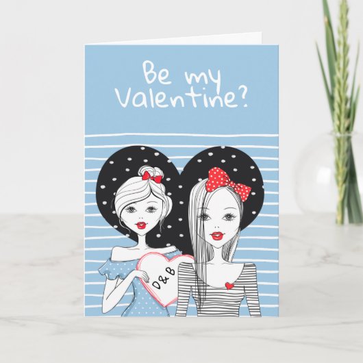 Word mijn Valentijn Lesbian Thleed Feestdagen Kaart (Voorkant)
