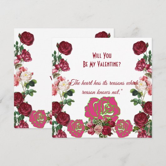 Word mijn Valentijn Rustic Rozen Kaart (Voorkant / Achterkant)