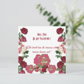 Word mijn Valentijn Rustic Rozen  Kaart (Staand voorkant)
