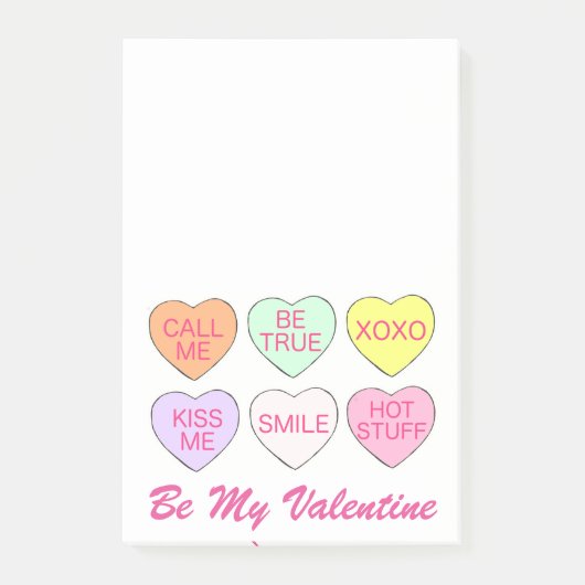 Word mijn Valentijn Valentijnsdag Snoep hartliefde Post-it® Notes (Voorkant)