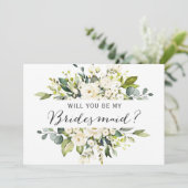 Word mijn witte rozen Floral Bouquet Kaart (Staand voorkant)