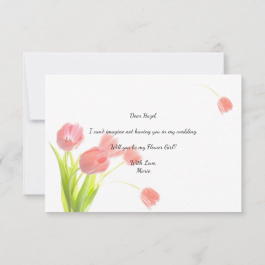 Word mijn zachte roze Tulpen van Bloemenmeisje (Achterkant)