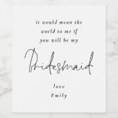 Word mijn zwarte schrijfster, wit wijn etiket (Enkel label)