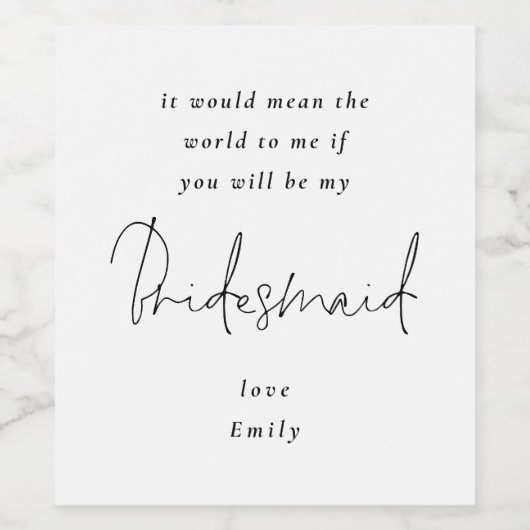 Word mijn zwarte schrijfster, wit wijn etiket (Enkel label)