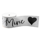 Word Mine Black Glitter Valentijns Groentribbon Grosgrain Lint (Spoel)