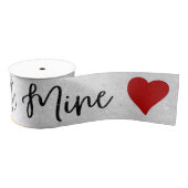 Word Mine Black Glitter Valentijns Groentribbon Grosgrain Lint (Spoel)