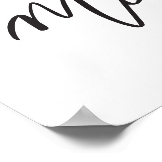 Word Mine Black Modern Valentijn Art Poster (Hoek)