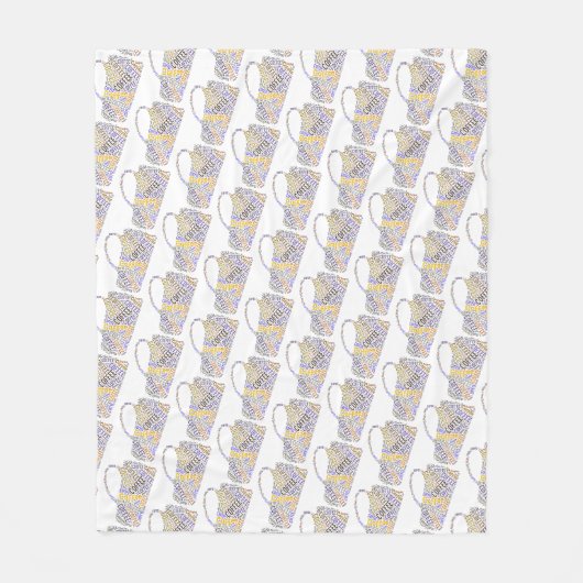 Word-Mok koffie Fleece Deken (Voorkant)