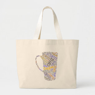 Word-Mok koffie Grote Tote Bag
