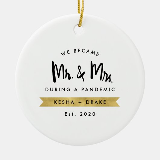 Word Mr. & Mrs. tijdens het pandemisch Ornament va (Voorkant)