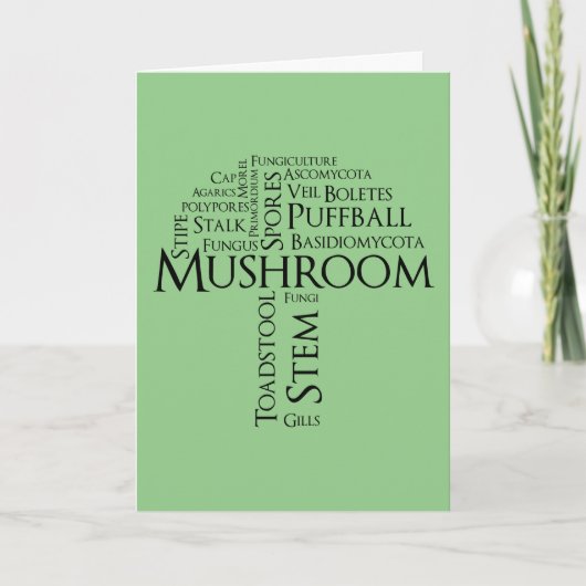 Word Mushroom Birthday Card Kaart (Voorkant)