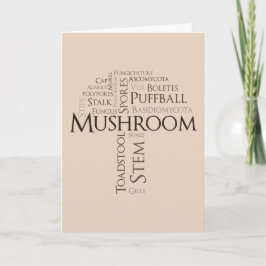 Word Mushroom Verjaardag Kaart (Bruine tekst)