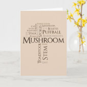 Word Mushroom Verjaardag Kaart (Bruine tekst) (Gele Bloem)