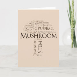 Word Mushroom Verjaardag Kaart (Bruine tekst)