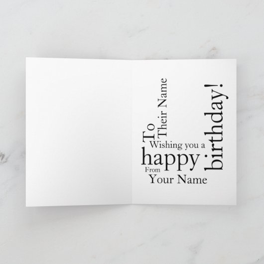 Word Mushroom Verjaardag Kaart (witte tekst) (Binnen)