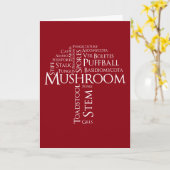 Word Mushroom Verjaardag Kaart (witte tekst) (Gele Bloem)