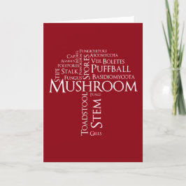 Word Mushroom Verjaardag Kaart (witte tekst)