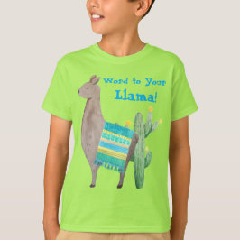 Word naar je Llama Boys Green T shirt