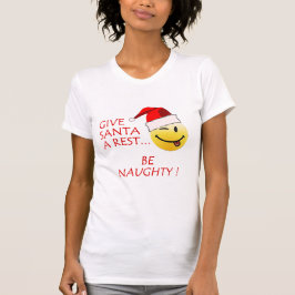 Word Naughty Funny T-shirt voor Kerstmis