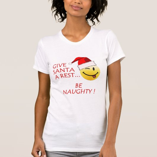 Word Naughty Funny T-shirt voor Kerstmis (Voorkant)