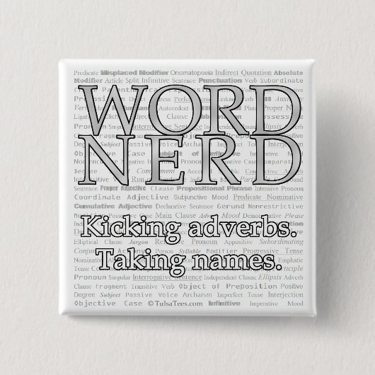 Word Nerd Pin Vierkante Button 5,1 Cm (Voorkant)