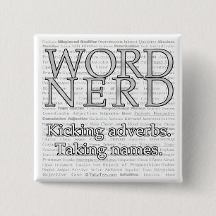 Word Nerd Pin Vierkante Button 5,1 Cm