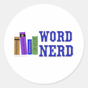 Word Nerd Ronde Sticker