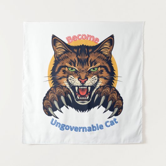 Word Niet Bestuurdbaar Kat Wandkleed (Voorkant)