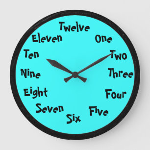 Word-nummers wandklok