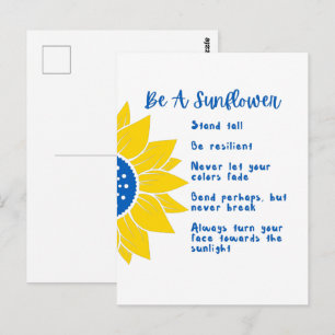 Word Oekraïnse kleuren zonnescherm Briefkaart