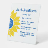 Word Oekraïnse kleuren zonnescherm Reclamebord Met Voetstuk (Voorkant)