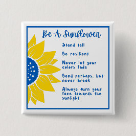 Word Oekraïnse kleuren zonnescherm Vierkante Button 5,1 Cm