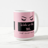 Word omhoog als deze wimpers mok met douanekleur (Voorkant rechts)