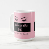 Word omhoog als deze wimpers mok met douanekleur (Voorkant links)