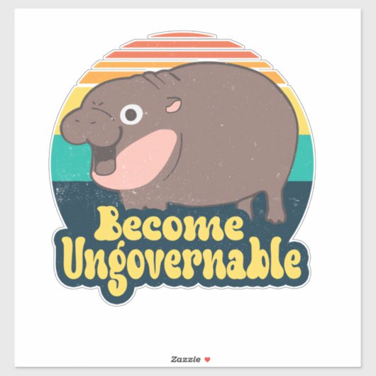 Word onbestuurbaar Grappig Baby Hippo Moo Deng Fun Sticker (Vel)