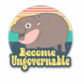 Word onbestuurbaar Grappig Baby Hippo Moo Deng Fun Sticker (Voorkant)