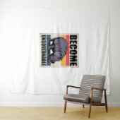 Word onbestuurbaar Grappig Baby Hippo Moo Deng Lon Wandkleed (In Situ (horizontaal))