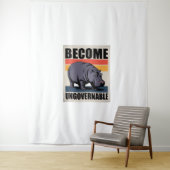 Word onbestuurbaar Grappig Baby Hippo Moo Deng Lon Wandkleed (In situ)