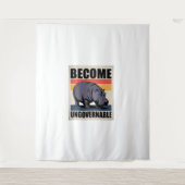 Word onbestuurbaar Grappig Baby Hippo Moo Deng Lon Wandkleed (Voorkant)